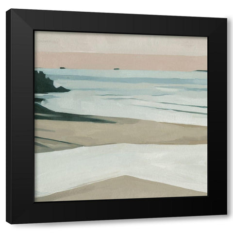 Coastal Lines II Black Modern Wood Framed Art Print with Double Matting by Scarvey, Emma