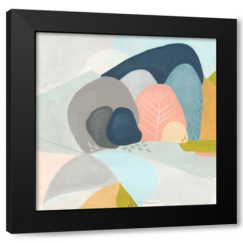 Whimsical Valley I Black Modern Wood Framed Art Print by Vess, June Erica