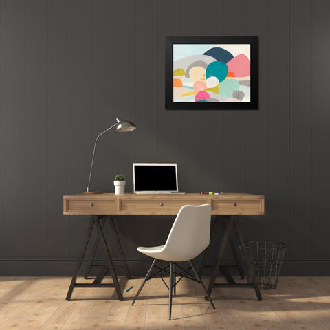 Meadow Whimsy II Black Modern Wood Framed Art Print by Vess, June Erica