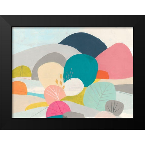 Meadow Whimsy II Black Modern Wood Framed Art Print by Vess, June Erica