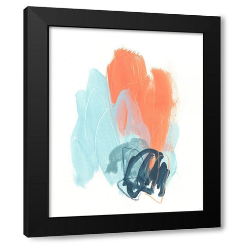 Blaze I Black Modern Wood Framed Art Print by Vess, June Erica