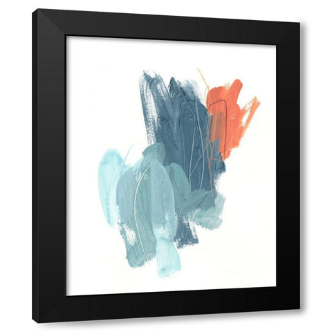 Blaze III Black Modern Wood Framed Art Print with Double Matting by Vess, June Erica