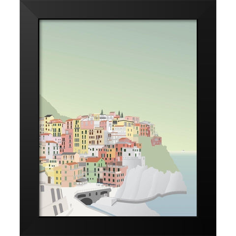 Travel Europe--Manarola Black Modern Wood Framed Art Print by Soerensen, Gurli