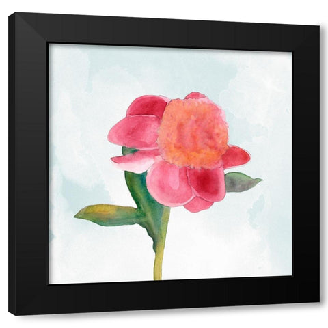 Joyful Peony III Black Modern Wood Framed Art Print with Double Matting by Ludwig, Alicia