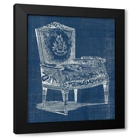 Antique Chair Blueprint I Black Modern Wood Framed Art Print with Double Matting by Vision Studio