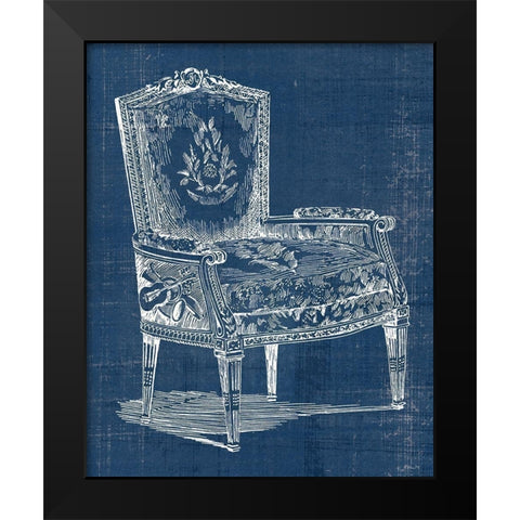 Antique Chair Blueprint I Black Modern Wood Framed Art Print by Vision Studio