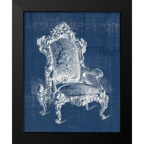 Antique Chair Blueprint II Black Modern Wood Framed Art Print by Vision Studio