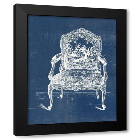 Antique Chair Blueprint V Black Modern Wood Framed Art Print with Double Matting by Vision Studio