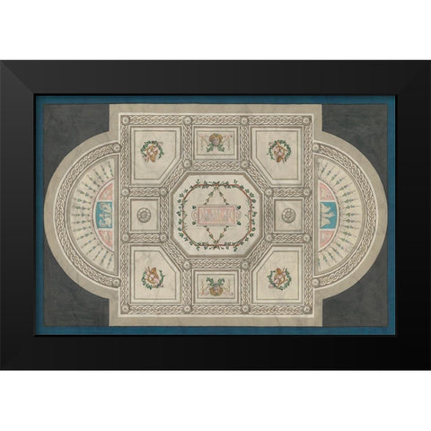 Parisian Ceiling Design Black Modern Wood Framed Art Print by Vess, June Erica