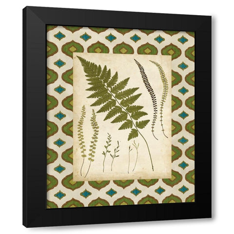 Moroccan Ferns II Black Modern Wood Framed Art Print with Double Matting by Vision Studio