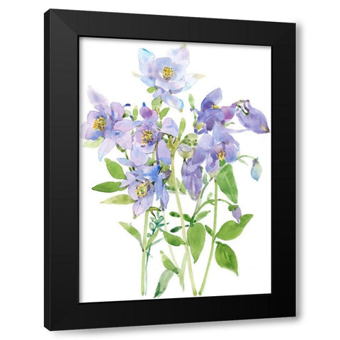 Columbine Spray I Black Modern Wood Framed Art Print with Double Matting by Tim OToole