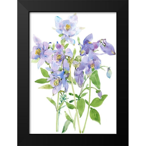 Columbine Spray I Black Modern Wood Framed Art Print by Tim OToole