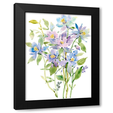 Columbine Spray II Black Modern Wood Framed Art Print with Double Matting by Tim OToole