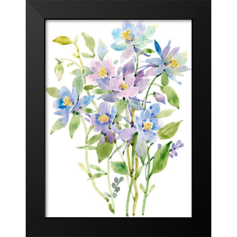 Columbine Spray II Black Modern Wood Framed Art Print by Tim OToole