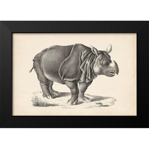 Brodtmann Rhinoceros Black Modern Wood Framed Art Print by Brodtmann