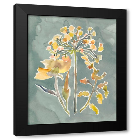 Collected Florals II Black Modern Wood Framed Art Print with Double Matting by Zarris, Chariklia