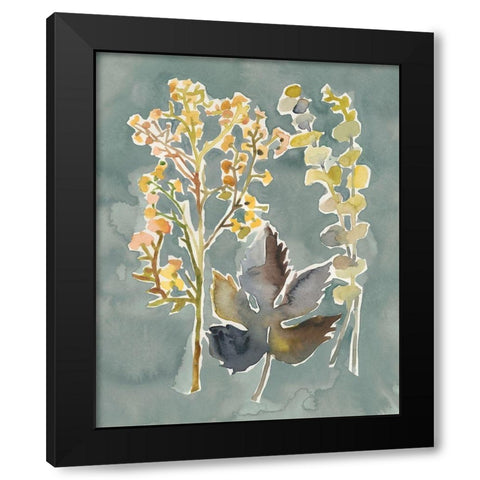 Collected Florals III Black Modern Wood Framed Art Print with Double Matting by Zarris, Chariklia