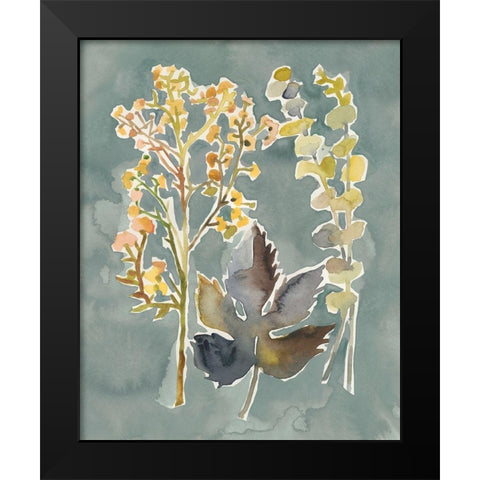 Collected Florals III Black Modern Wood Framed Art Print by Zarris, Chariklia