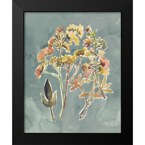 Collected Florals IV Black Modern Wood Framed Art Print by Zarris, Chariklia