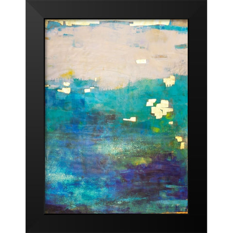 Blue Lacuna Black Modern Wood Framed Art Print by Jachimiec, Sue