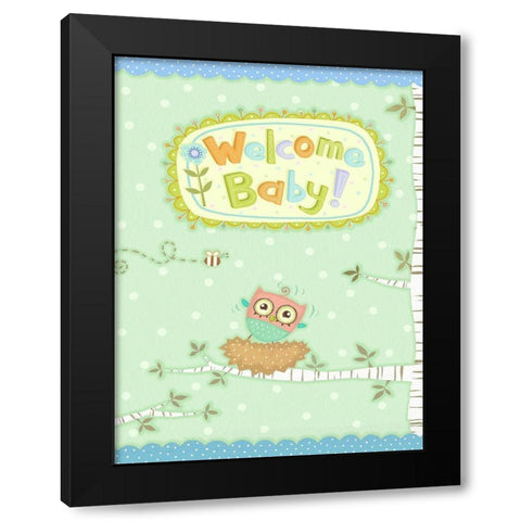 Baby Owl I Black Modern Wood Framed Art Print by Eisner, Viv