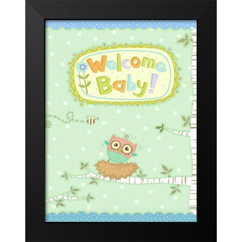 Baby Owl I Black Modern Wood Framed Art Print by Eisner, Viv