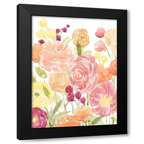 Pastel Petals II Black Modern Wood Framed Art Print with Double Matting by Popp, Grace