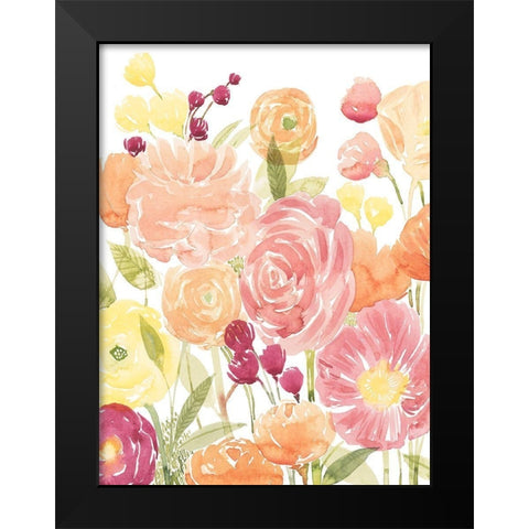 Pastel Petals II Black Modern Wood Framed Art Print by Popp, Grace