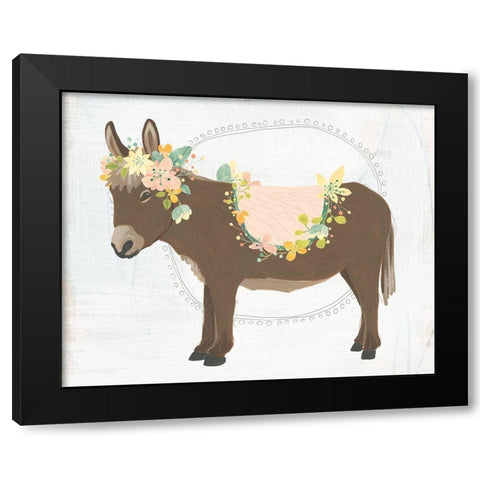Dainty Burro I Black Modern Wood Framed Art Print by Vess, June Erica