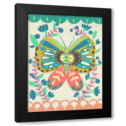 Flutterfly II Black Modern Wood Framed Art Print by Zarris, Chariklia