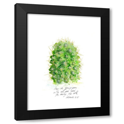 Cactus Verse I Black Modern Wood Framed Art Print with Double Matting by Blixt, Ingrid