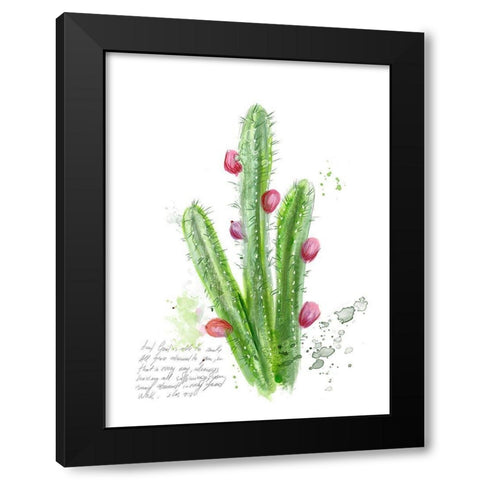 Cactus Verse II Black Modern Wood Framed Art Print by Blixt, Ingrid