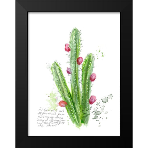 Cactus Verse II Black Modern Wood Framed Art Print by Blixt, Ingrid