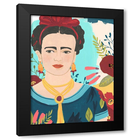 Fridas Garden I Black Modern Wood Framed Art Print with Double Matting by Vess, June Erica