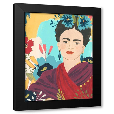 Fridas Garden II Black Modern Wood Framed Art Print with Double Matting by Vess, June Erica