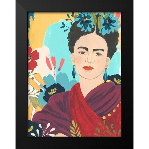 Fridas Garden II Black Modern Wood Framed Art Print by Vess, June Erica