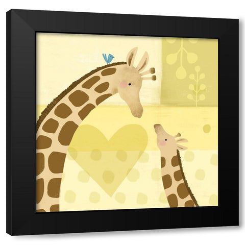 Mama and Me I Black Modern Wood Framed Art Print by Borges, Victoria
