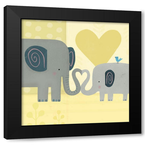 Mama and Me III Black Modern Wood Framed Art Print by Borges, Victoria