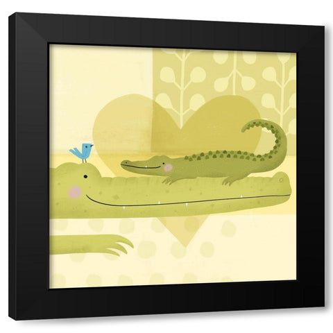 Mama and Me IV Black Modern Wood Framed Art Print by Borges, Victoria