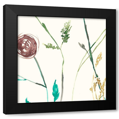Rosey Posey V Black Modern Wood Framed Art Print by Goldberger, Jennifer