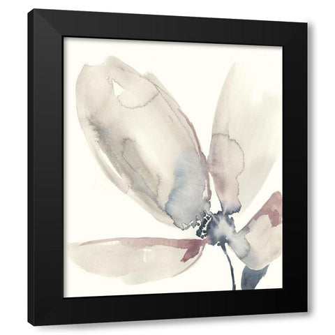 UA Fluid Petals II Black Modern Wood Framed Art Print with Double Matting by Goldberger, Jennifer