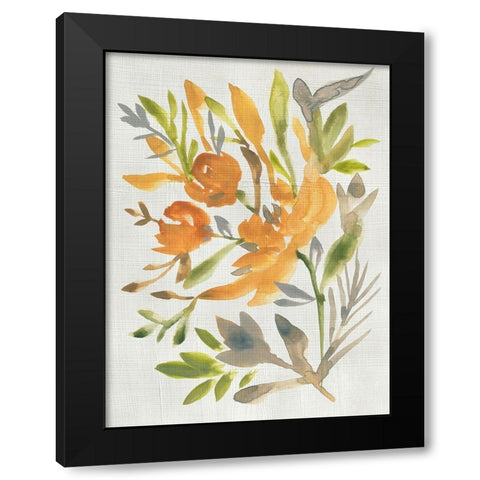 Butterscotch Bouquet I Black Modern Wood Framed Art Print with Double Matting by Zarris, Chariklia