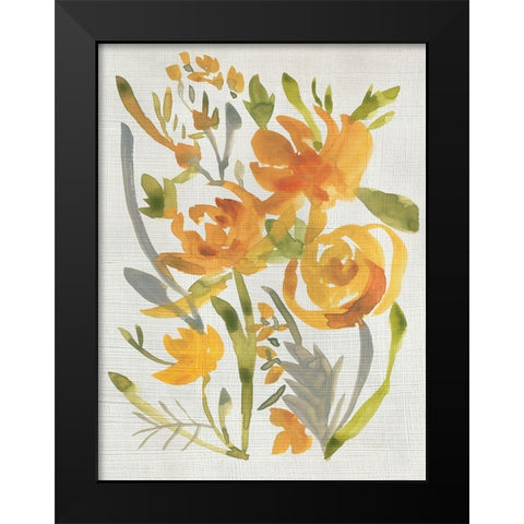 Butterscotch Bouquet II Black Modern Wood Framed Art Print by Zarris, Chariklia