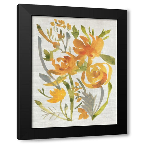 Butterscotch Bouquet II Black Modern Wood Framed Art Print by Zarris, Chariklia