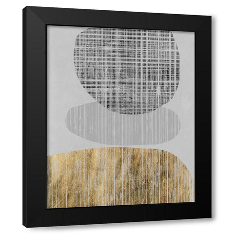 Gilded Shapes II Black Modern Wood Framed Art Print with Double Matting by Goldberger, Jennifer