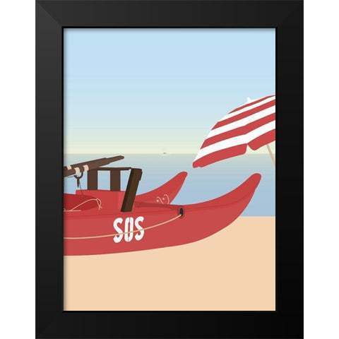 Lido di Camaiore II Black Modern Wood Framed Art Print by Soerensen, Gurli