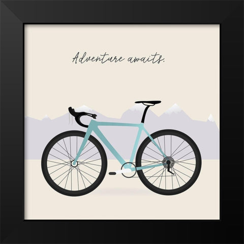 Two-Wheel Travel I Black Modern Wood Framed Art Print by Soerensen, Gurli