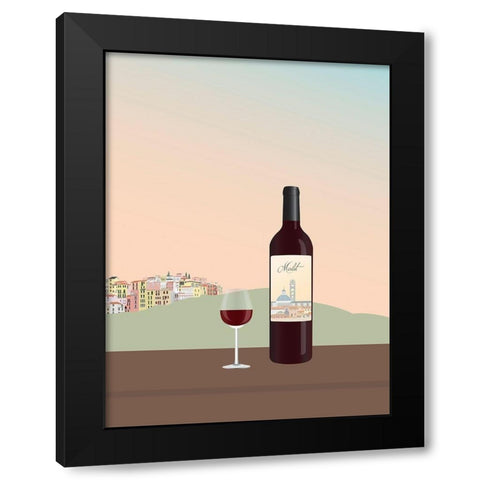 Tuscan Wine II Black Modern Wood Framed Art Print with Double Matting by Soerensen, Gurli