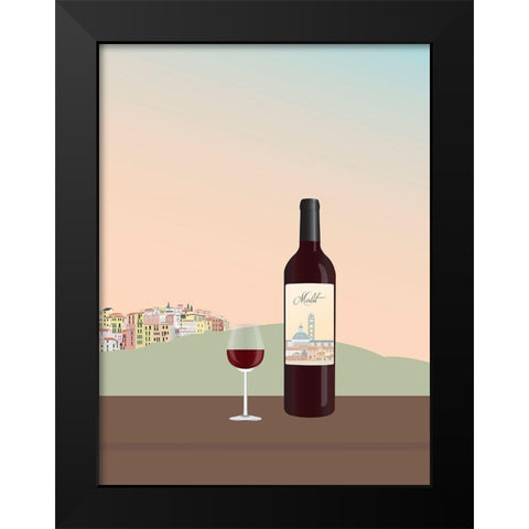 Tuscan Wine II Black Modern Wood Framed Art Print by Soerensen, Gurli