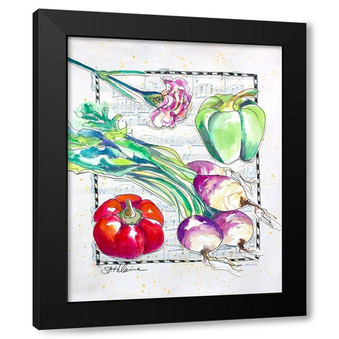 Kitchen Veggies I Black Modern Wood Framed Art Print by St. Hilaire, Elizabeth